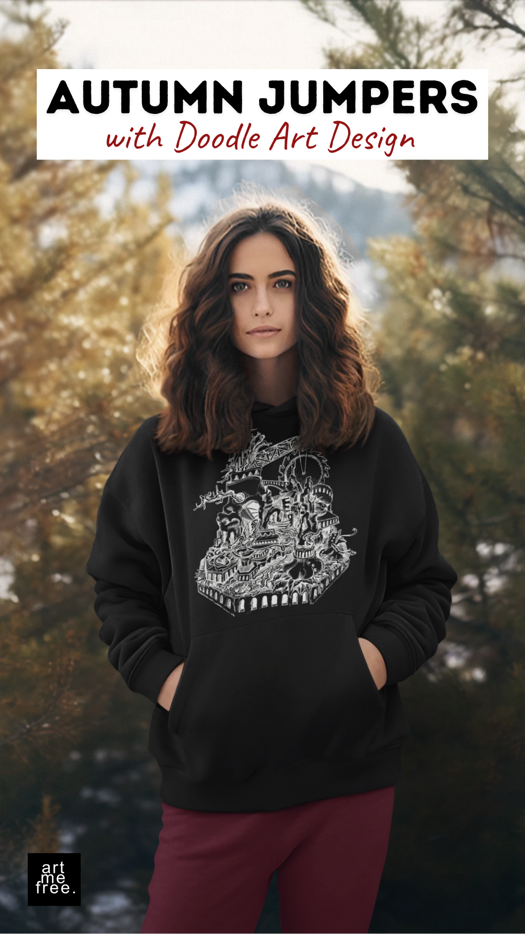 autumn jumpers with doodle art