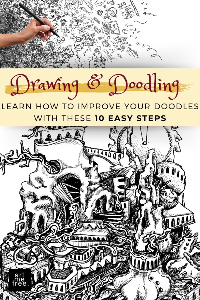 Creative doodle techniques to improve your drawing skills, with drawing ideas and inspiration to add depth to your art.