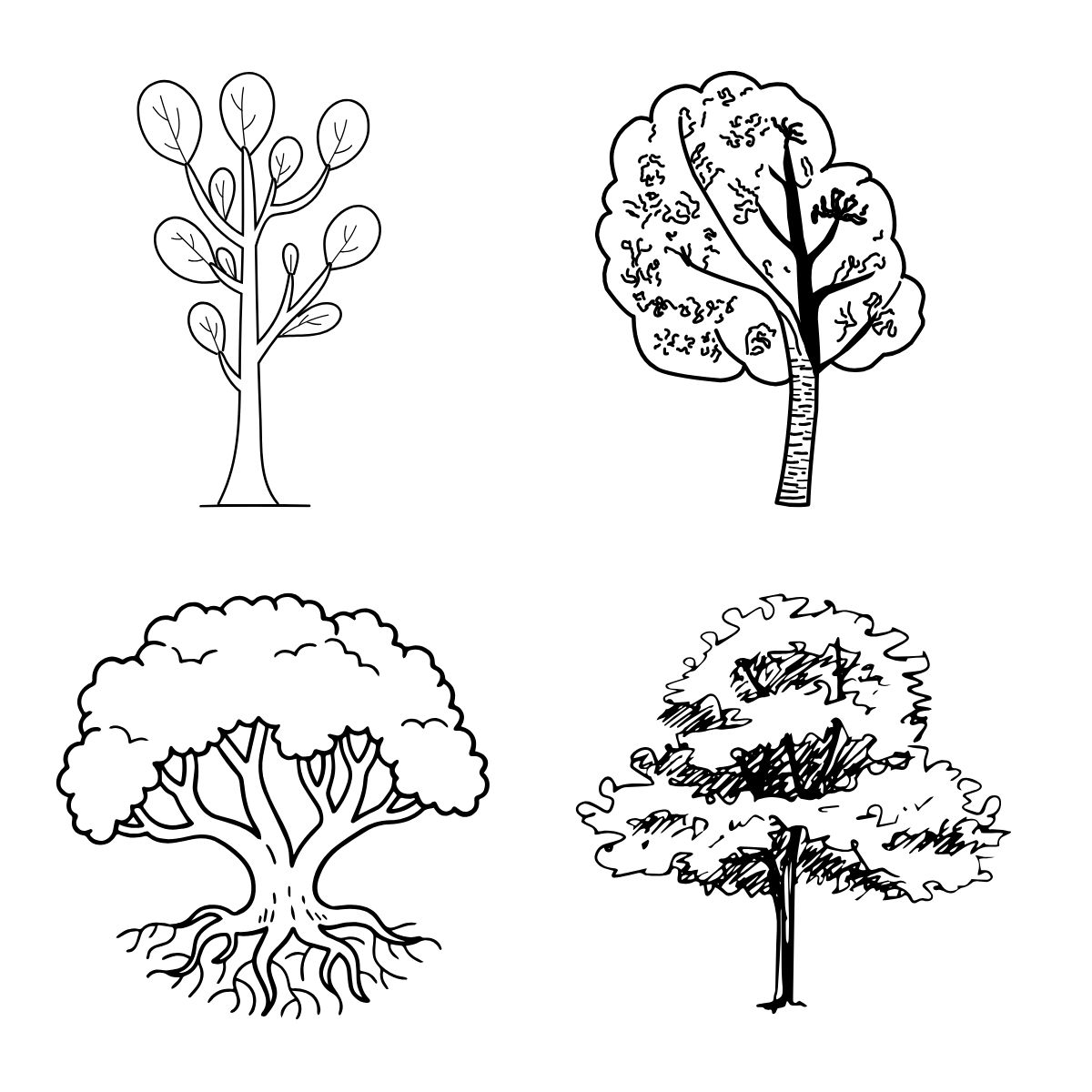 small doodle ideas of trees