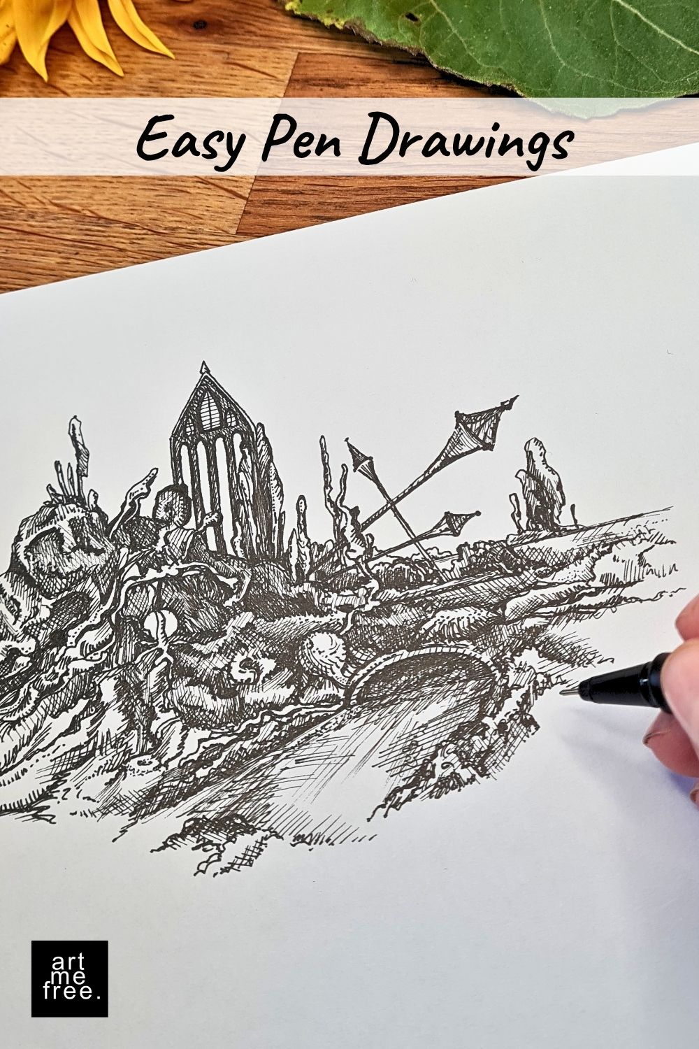easy pen drawings