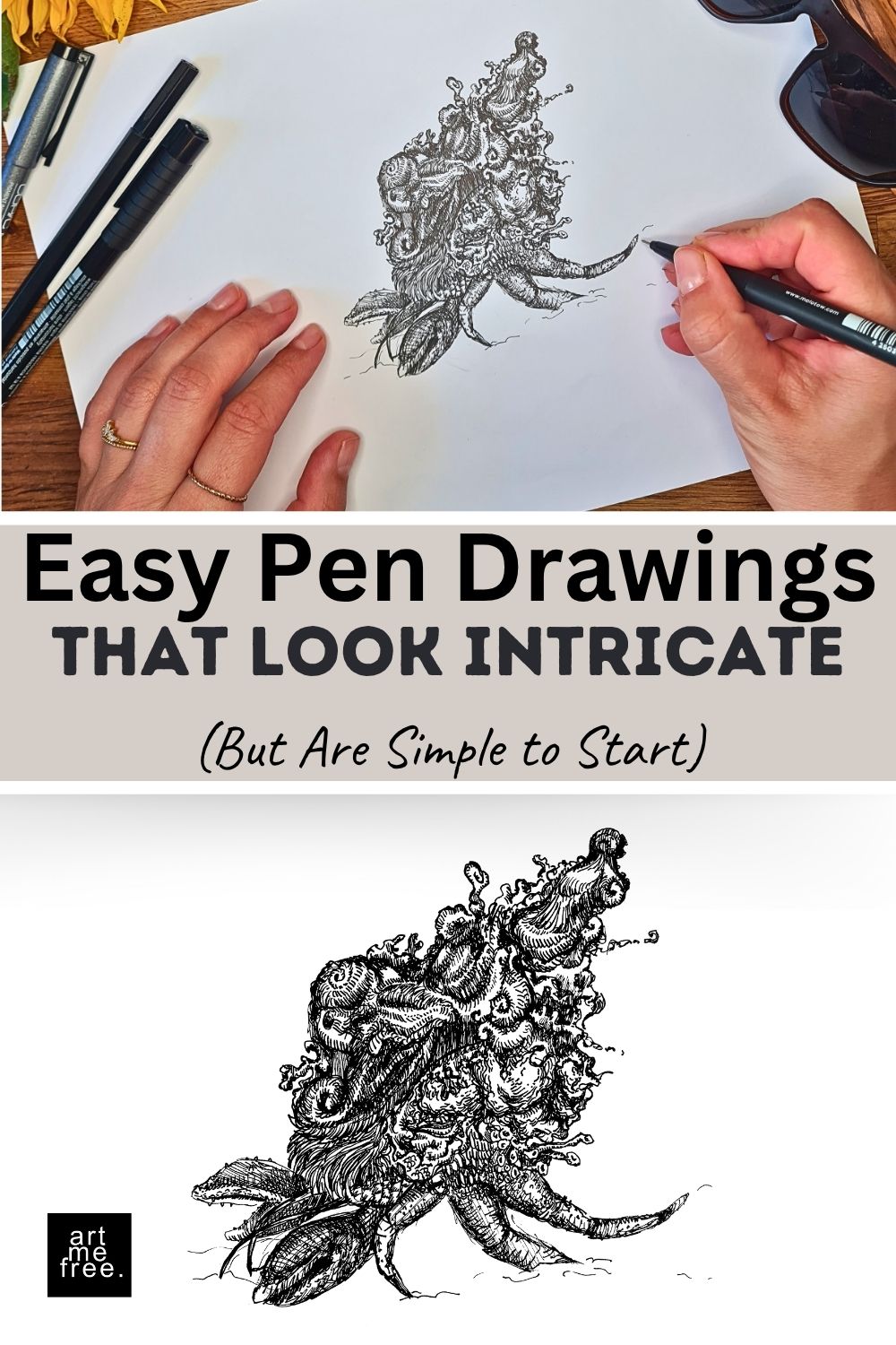 easy pen drawings by artmefree