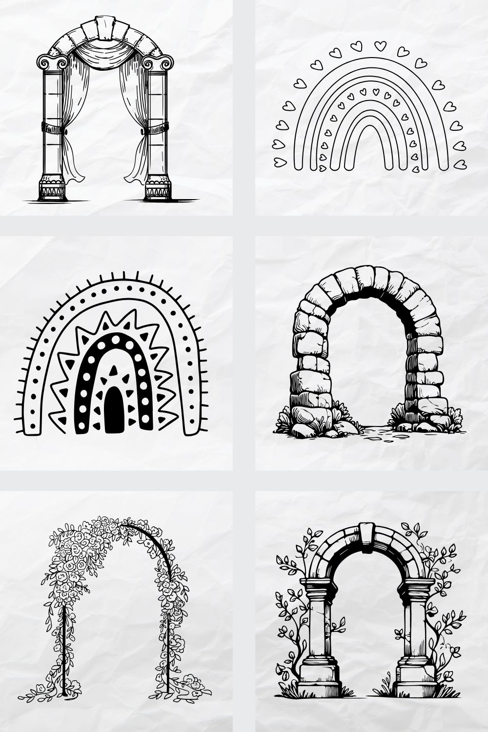 simples doodles of arches