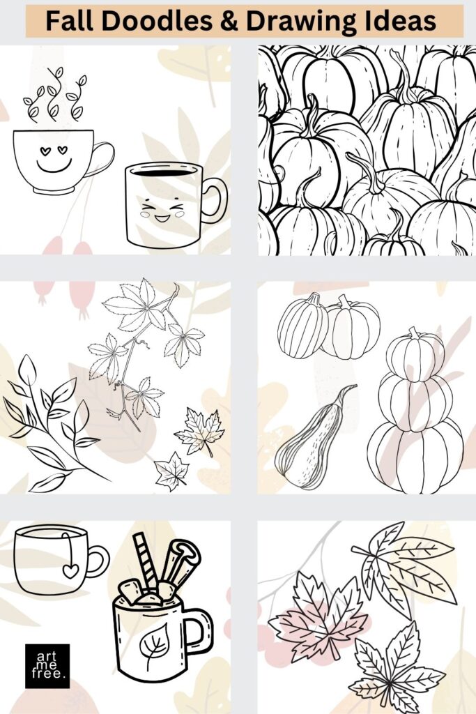 fall doodles step by step