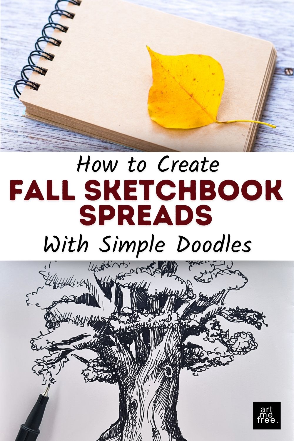 Fall sketchbook spread with doodles – fall sketchbook spreads, autumn doodle ideas