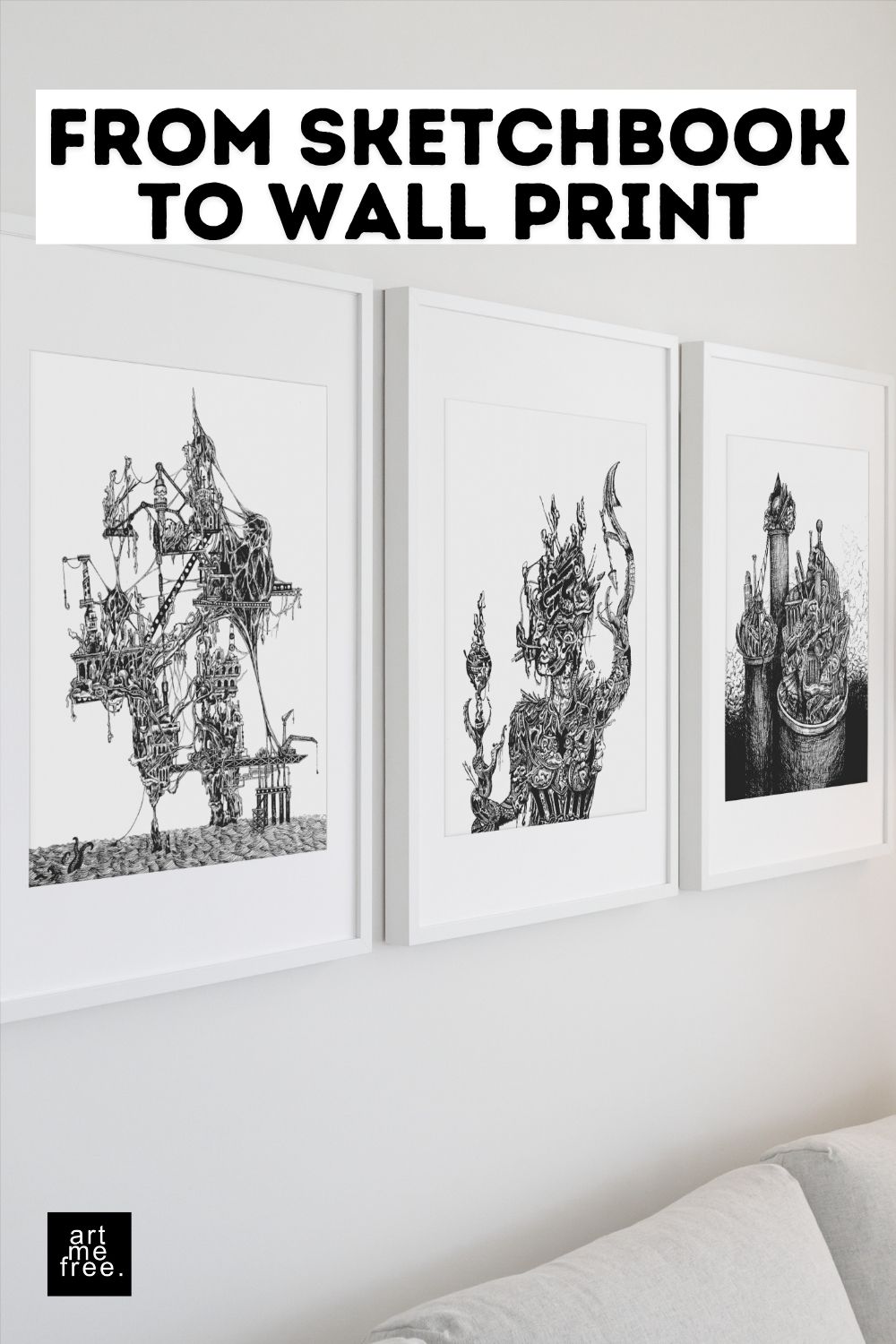 sketchbook to wall art