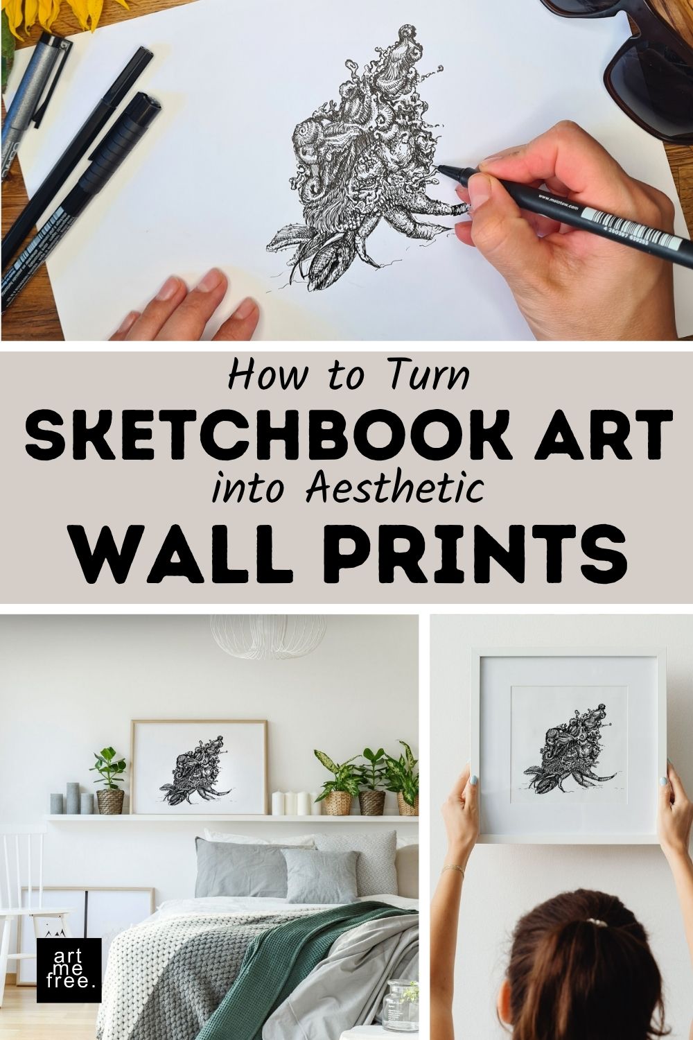 sketchbook to wall print