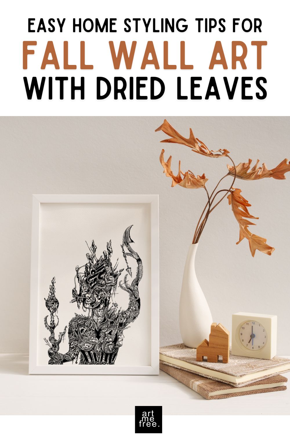 dried leaves and fall wall art