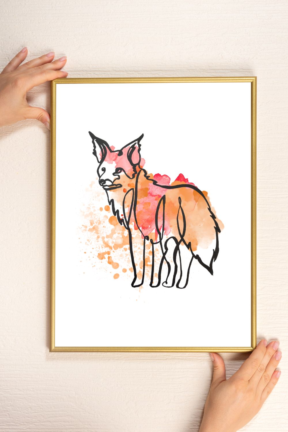 line art fox