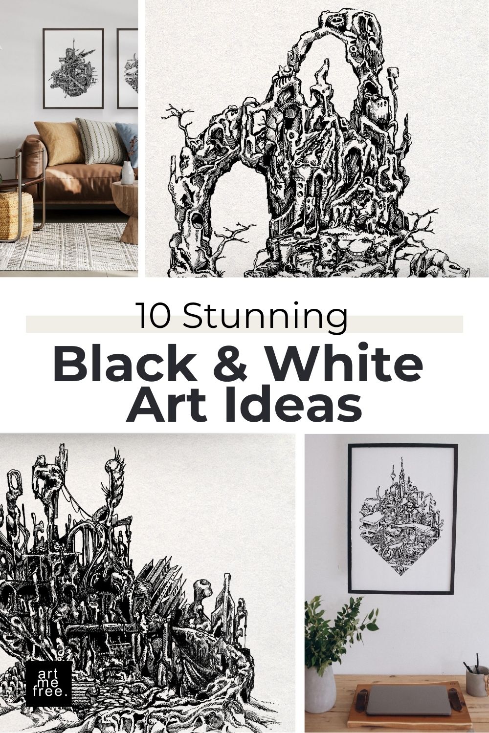 10 stunning black and white art ideas
