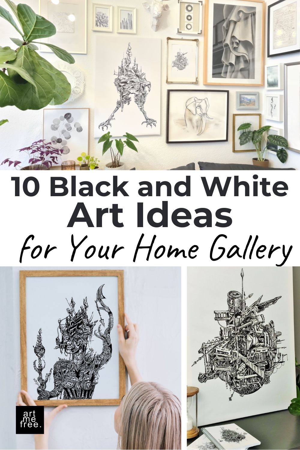 black and white art ideas