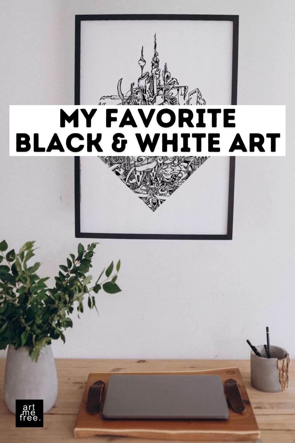 black and white art