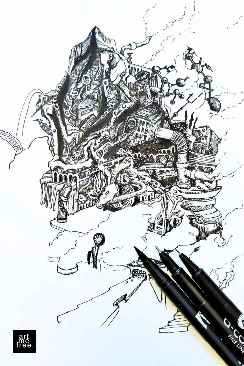 stunning drawing idea "mountain mist"