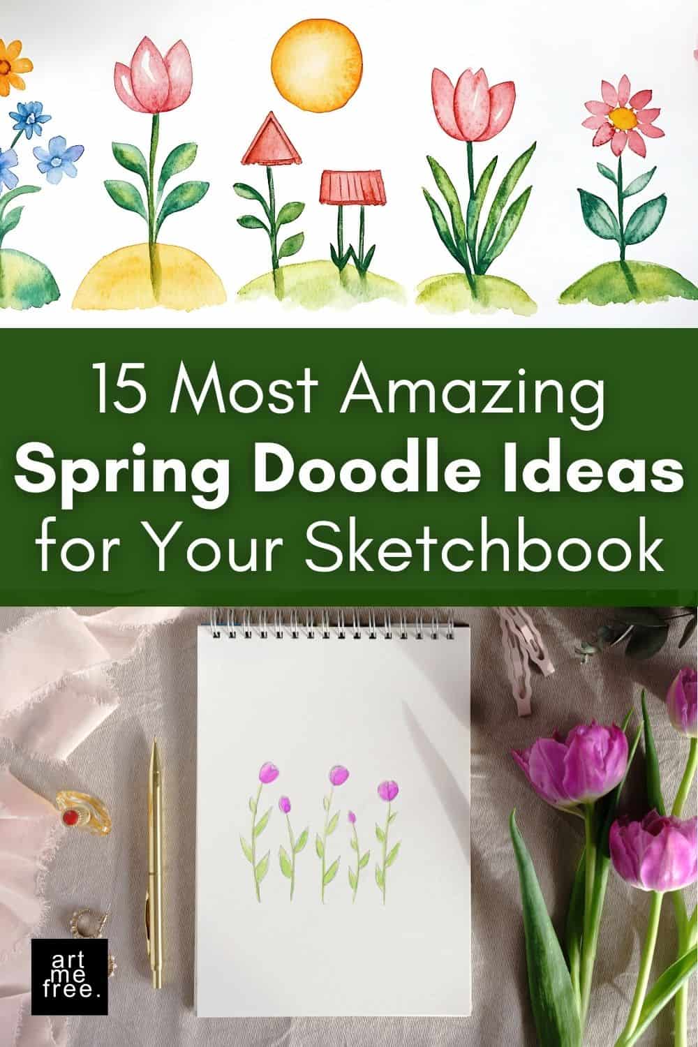 15 sketchbook drawing ideas for spring