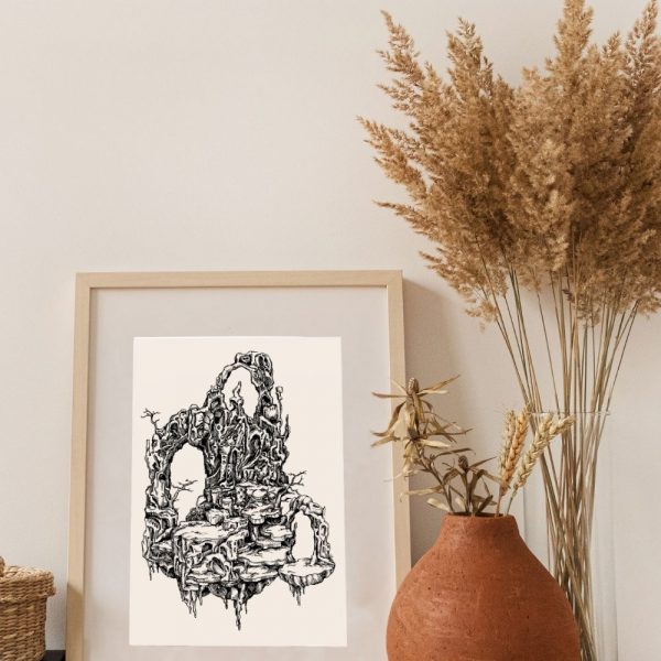 doodle art with dried grasses styled for dall